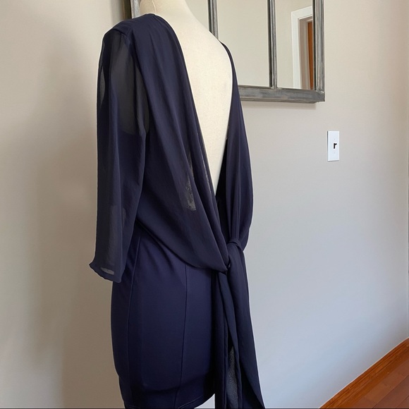 Back and bridge navy mini dress. - Picture 3 of 11